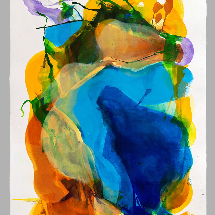 Svetlana Gradetchliev, Deep Blue, 2026, Tusche auf Bütten, 110x80 cm